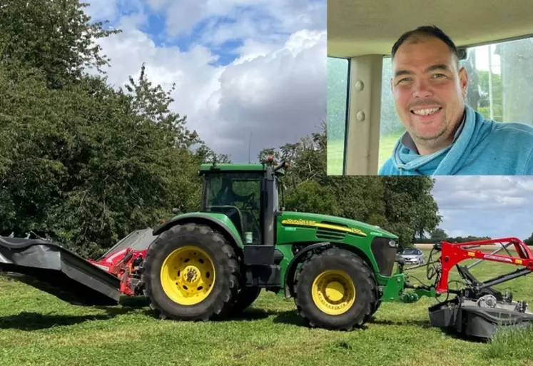 Charly Macé, agriculteur et entrepreneur de travaux agricoles dans le Calvados