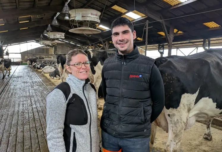 <em class="placeholder">Fanny Perrigaud et Sylvain Paboeuf , associés du Gaec La Coulée à Marsac-sur-Don en Loire-Atlantique</em>