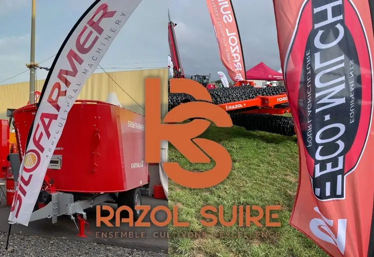 <em class="placeholder">Matériels agricoles Razol, Eco-Mulch et Silofarmer exposés sur des salons</em>