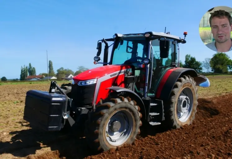 <em class="placeholder">Tracteur Massey Ferguson MF 5M.135 au labour.</em>