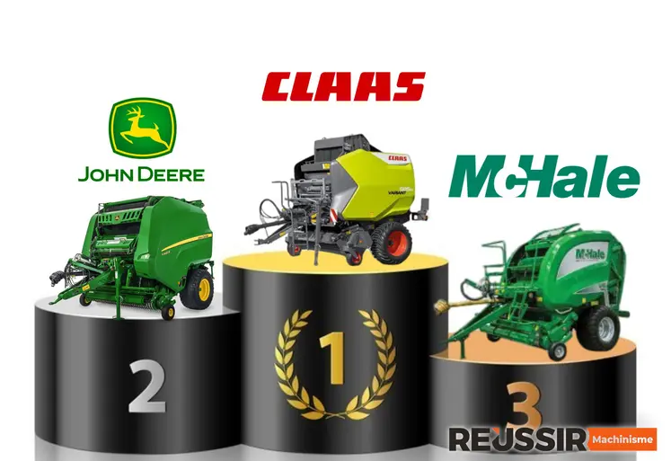 podium presses à balles rondes Claas John Deere McHale