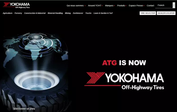Site internet Yokohama Off-Highway Tires (YOHT) - Ex ATG - Réussir Machinisme