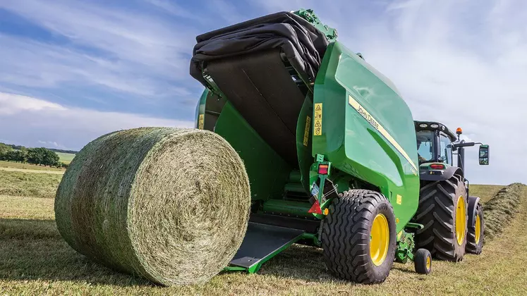 Temps morts presse à balles rondes Réussir machinisme John Deere