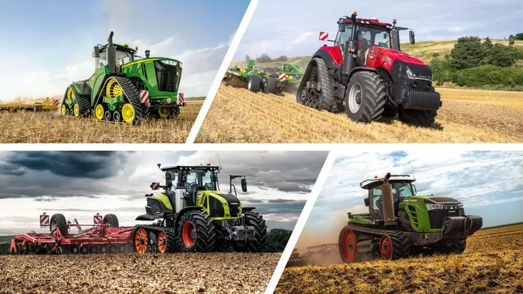 Images de tracteurs à chenilles et chenillards - John Deere - Case IH - Claas - Fendt