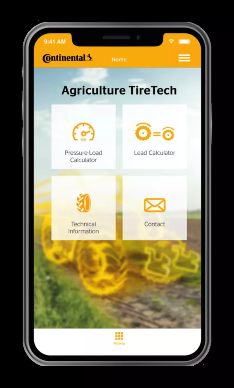 L'application Agriculture TireTech de Continental est disponible sous iOS et Android. © Continental