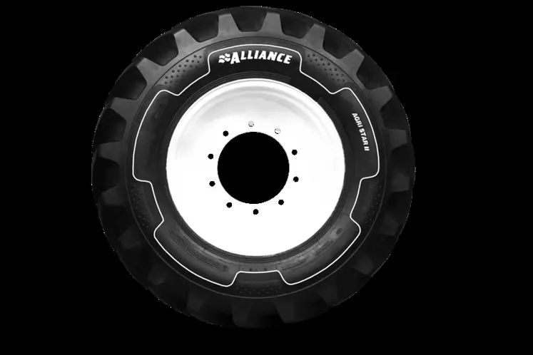 Le pneumatique radial Agri Star 2 d’Alliance Tire Group arbore des flancs travaillés. © ATG