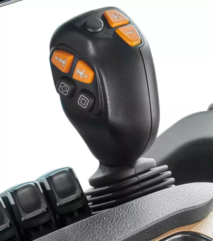 Le joystick hydraulique des Case IH Magnum intègre les commandes d'inverseur et de vitesses (ou plages de vitesses en CVT) © Case IH