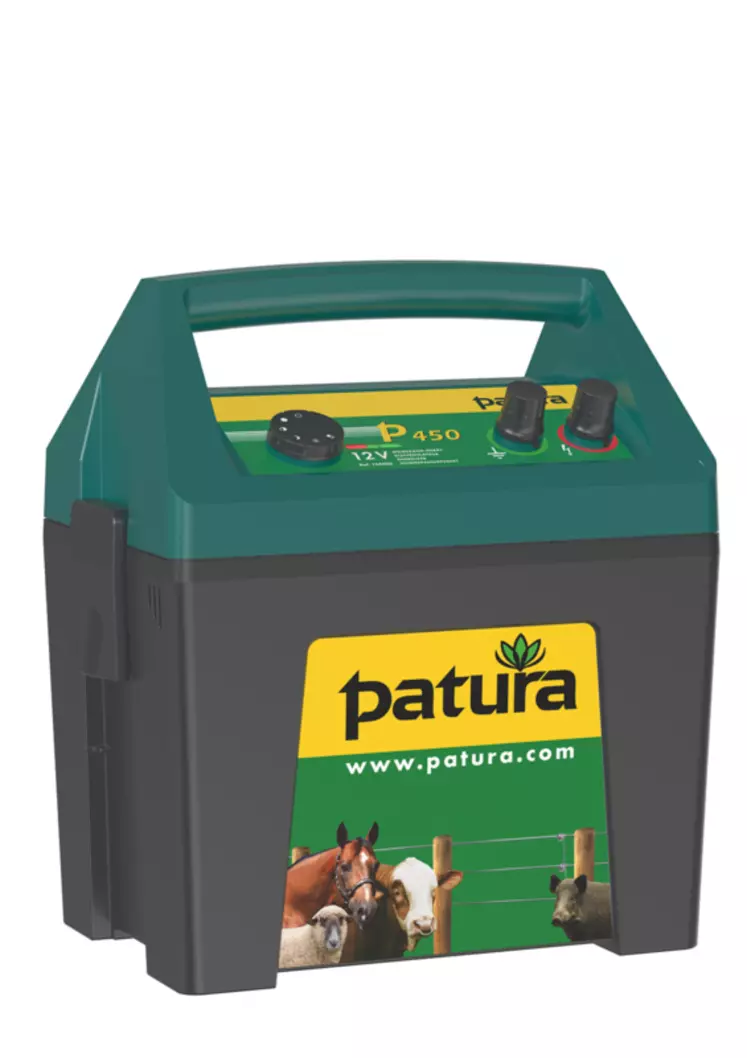 L’électrificateur mobile à batterie MaxiBox P450 de Patura affiche une énergie d'impulsion de 4,8 joules 
