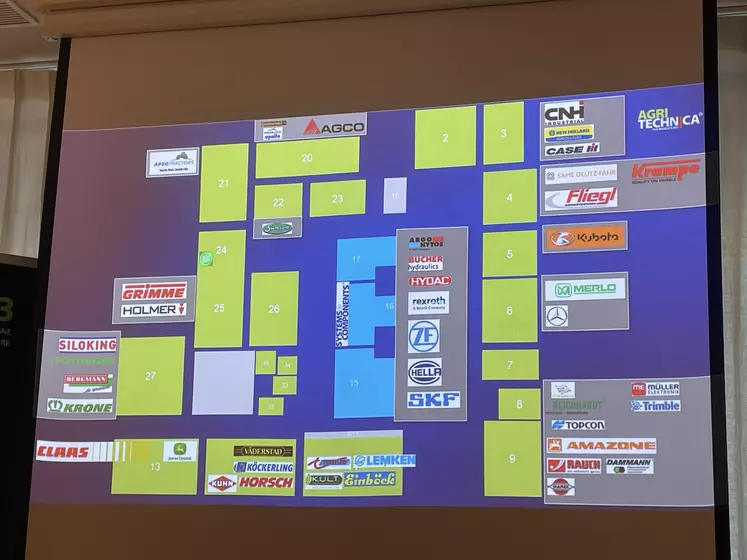 Les principaux exposants retrouvent les mêmes emplacements qu'à la précédente édition.