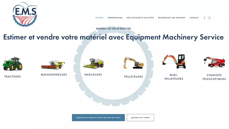 Offre de matériels de la société Equipment Machinery Service - EMS