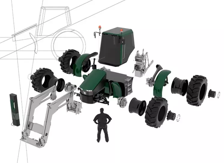 Pour la construction de son tracteur électrique, Seededal va optimiser chaque composant et traquer les moindres déperditions d'énergie. 