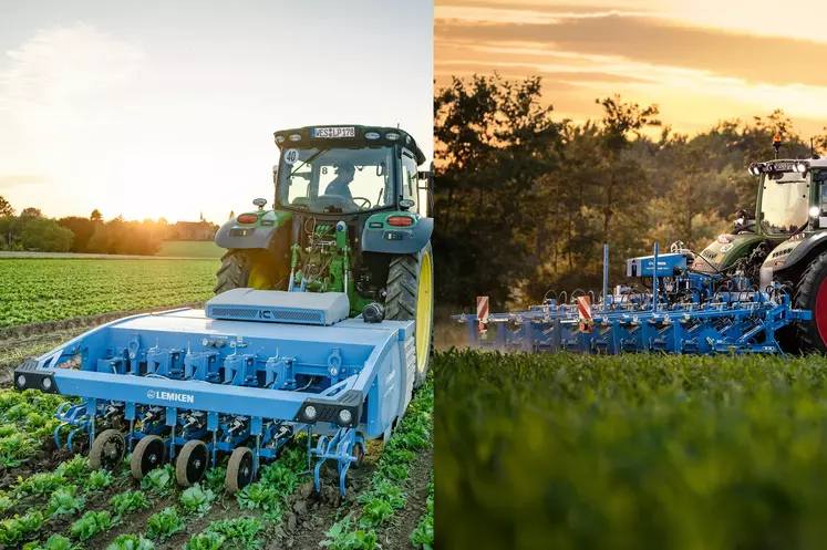 La marque et la couleur rouge de Steketee disparaissent pour adopter les couleurs de Lemken.