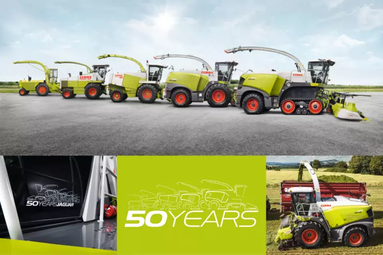 Claas fête 5à ans d'ensileuses automotrices.