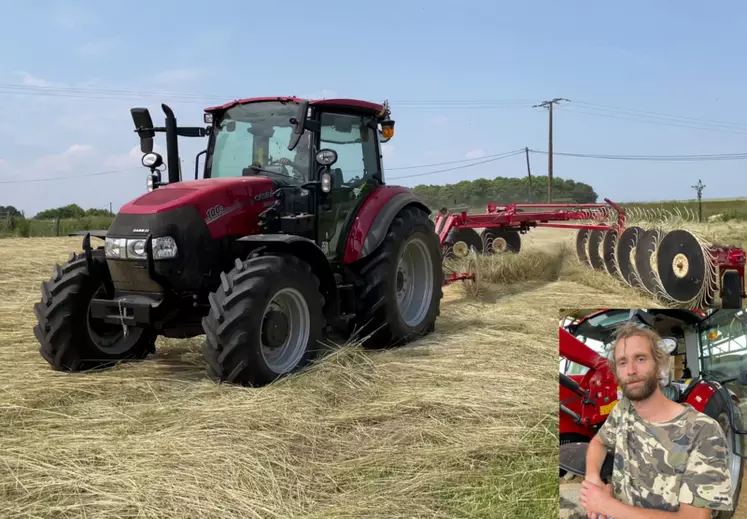 Florian Morel, éleveur à Plémet dans les Côtes d’Armor. "Case IH Farmall 100 C Advanced est un tracteur très maniable"