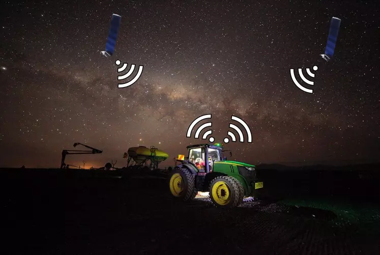 Tracteur avec connexion satellite