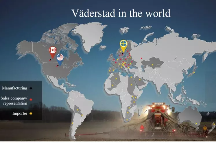 Väderstad est présent dans 40 pays. 
