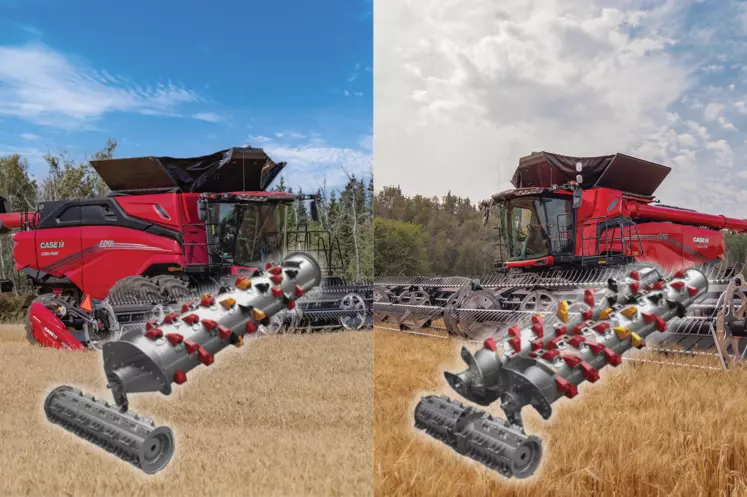 Les moissonneuses-batteuses Case IH AF9 et AF10 embarquent un rotor unique de 762 mm de diamètre et 3,67 m de long, tandis que la grande-sœur AF11 loge deux rotors de 610 mm de diamètre pour 3,6 m de long.