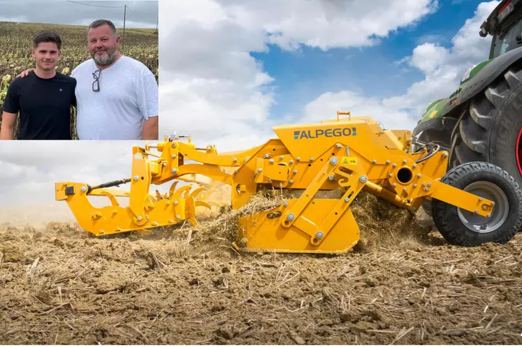 Enzo et Vincent Cettolo, agriculteurs et entrepreneurs dans le Gers Alpego Skat Max Isobus Décompacteur