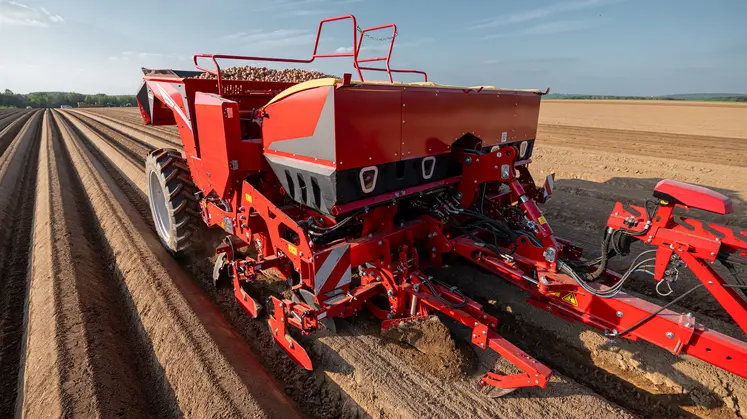 Planteuse Grimme Prios 440 en reprise de billon 