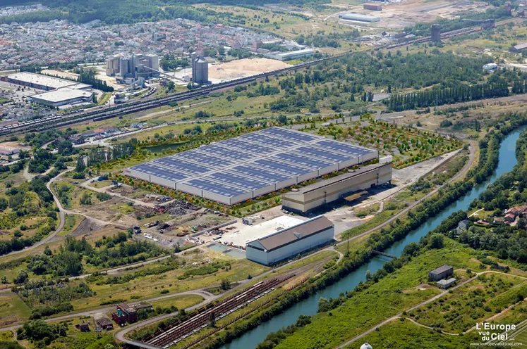 <em class="placeholder">Vue aérienne du futur centre de pièces d&#039;Agco à Amnéville (Moselle) </em>