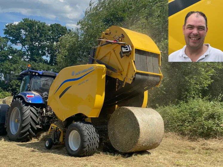 <em class="placeholder">Charly Macé, agriculteur et entrepreneur de travaux agricoles dans le Calvados, essayeur de la presse à balles rondes New Holland Pro-Belt 165 </em>