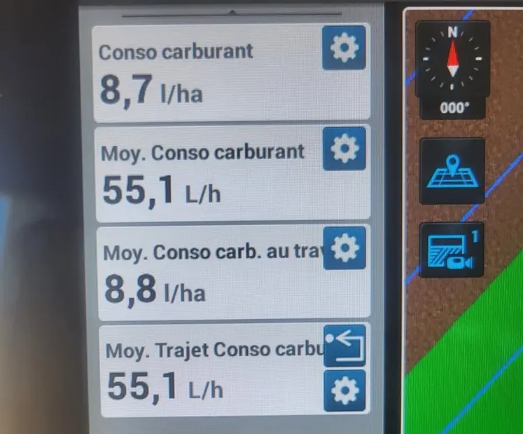 <em class="placeholder">Relevé de consommation de carburant de la moissonneuse-batteuse New Holland CR10 de Gabriel Avril </em>