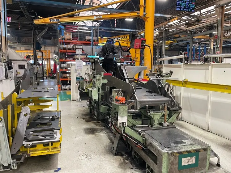 <em class="placeholder">Châssis nu de chargeur télescopique dans l'usine Bobcat de Pontchâteau en Loire-Atlantique.</em>