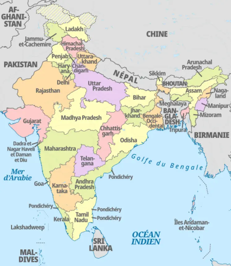 <em class="placeholder">Carte de l'Inde et de ses régions</em>