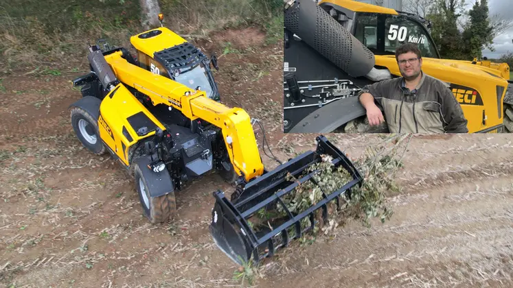 <em class="placeholder">Charly Scaramuccia, associé du Gaec Le Moulin à vent d'Amayé-sur-Seulles (Calvados) et essayeur du chargeur télescopique Dieci Agri Max 50.8 Power X2 </em>