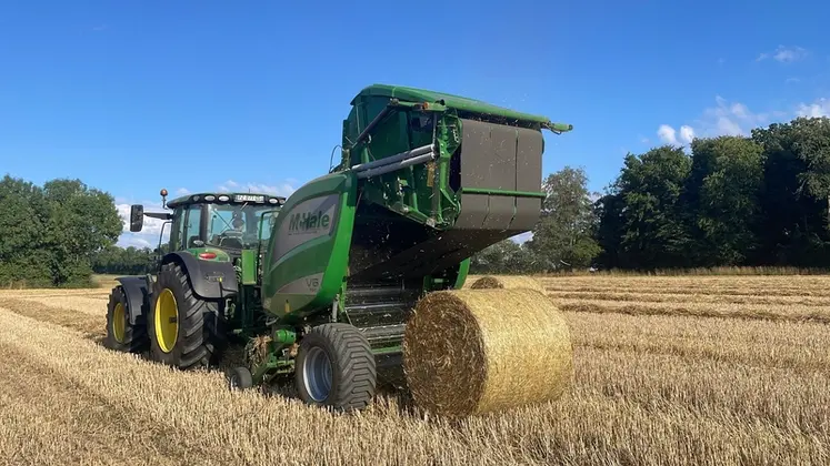 <em class="placeholder">Presse à balles rondes à chambre variable McHale V6.750 Isobus au pressage de paille</em>