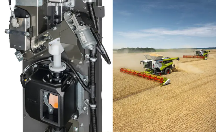 <em class="placeholder">Capteur NIR Nutrimeter Grain sur moissonneuse-batteuse Claas Lexion</em>