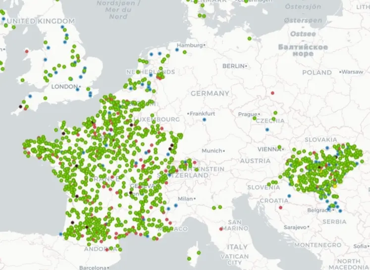 <em class="placeholder">Carte des bases RTK du réseau gratuit Centipede-RTK</em>