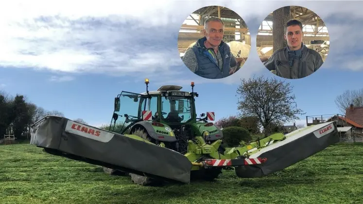 <em class="placeholder">Patrice Clérault et son fils Paul Clérault, agriculteurs à Hudimesnil dans la Manche</em>