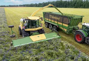 Coupe directe Krone Xdisc 710 au travail