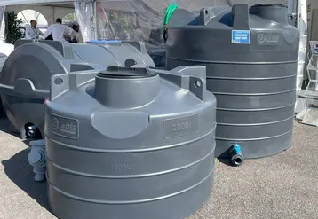 <em class="placeholder">Cuves verticales aériennes pour le stockage de l&#039;eau de La Gée exposées au Space 2024</em>