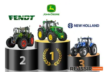palmarès des immatriculations de tracteurs agricoles standards en France en 2025 avec John Deere, Fendt et New Holland sur le podium