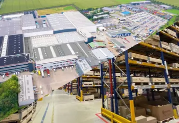 <em class="placeholder">Vues aérienne et intérieure du centre logistique Heeslingen de Granit Parts</em>
