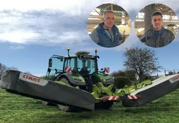 <em class="placeholder">Patrice Clérault et son fils Paul Clérault, agriculteurs à Hudimesnil dans la Manche</em>