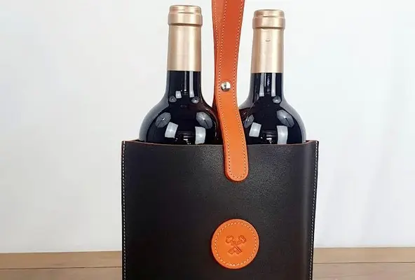 porte bouteille en cuir végétal