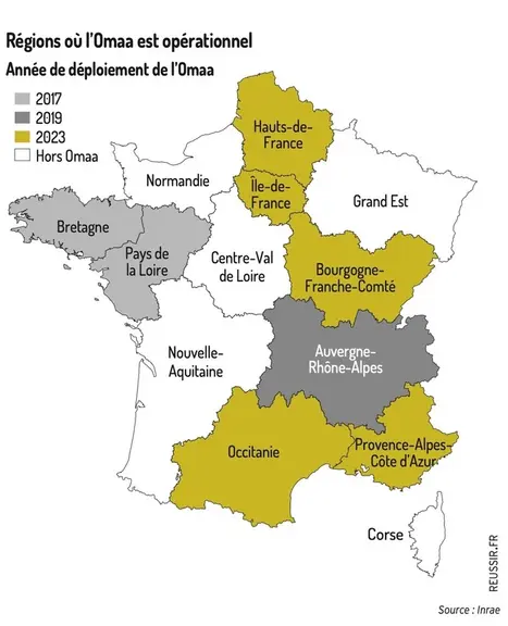 Régions dans lesquelles l’OMAA est opérationnel