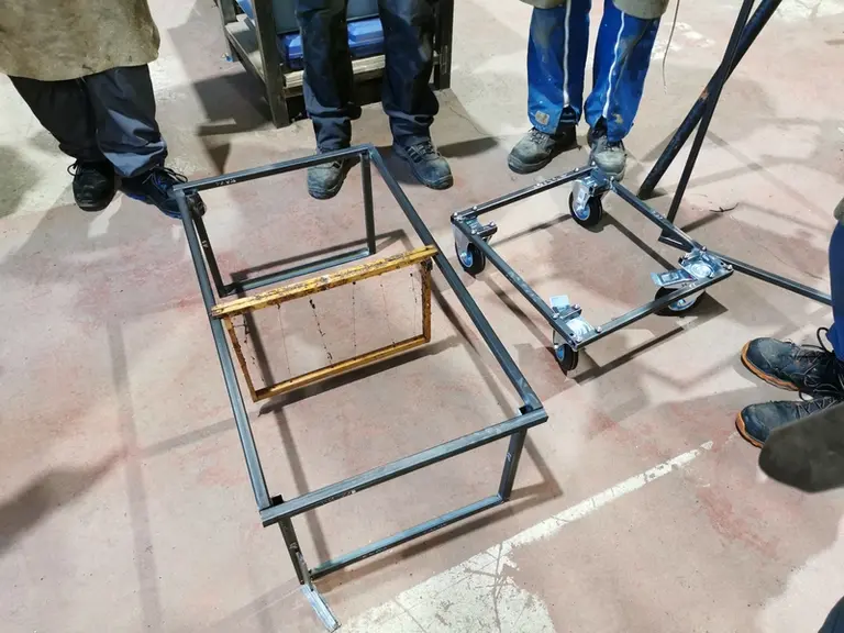 Les premiers modules assemblés.