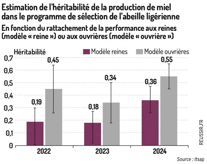 Estimation de l’héritabilité de la production de miel dans le programme de sélection de l’Abeille Ligérienne en fonction du ra