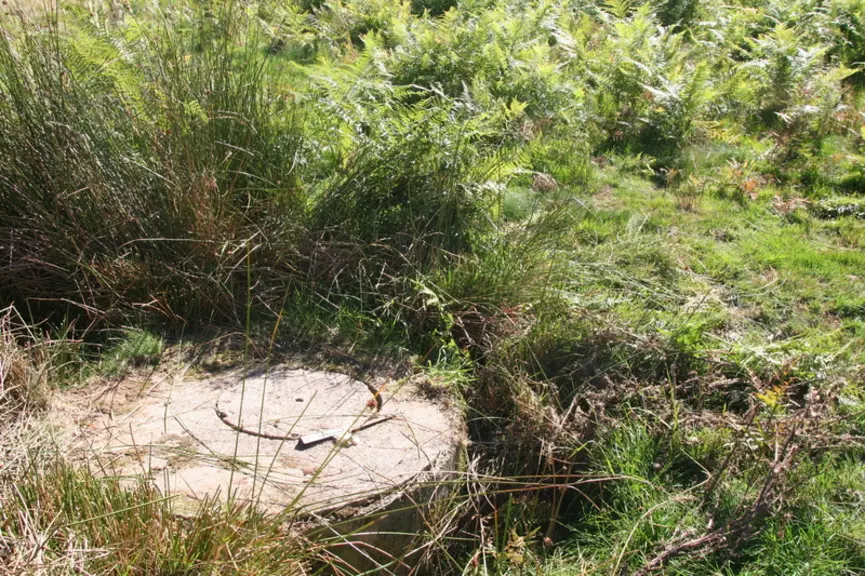 -1-La source est captée dans le creux d’un vallon par plusieurs drains. Les parcelles sont constituées sur les hauteurs et les pentes d’une arène sur