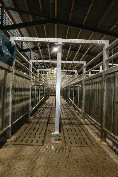 Les deux couloirs d’arrivée avant le poste d’identification ont été construits parallèlement l’un à l’autre. Ils peuvent être utilisés à la sortie du
