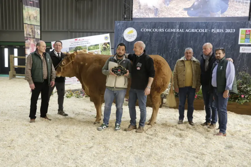 Ninja, issue du Gaec Aucomte Père et Fils (Haute-Vienne), a été vendue 9 000 € à la boucherie de la Gare à La Varenne-Saint-Hilaire (Val-de-Marne). Ce