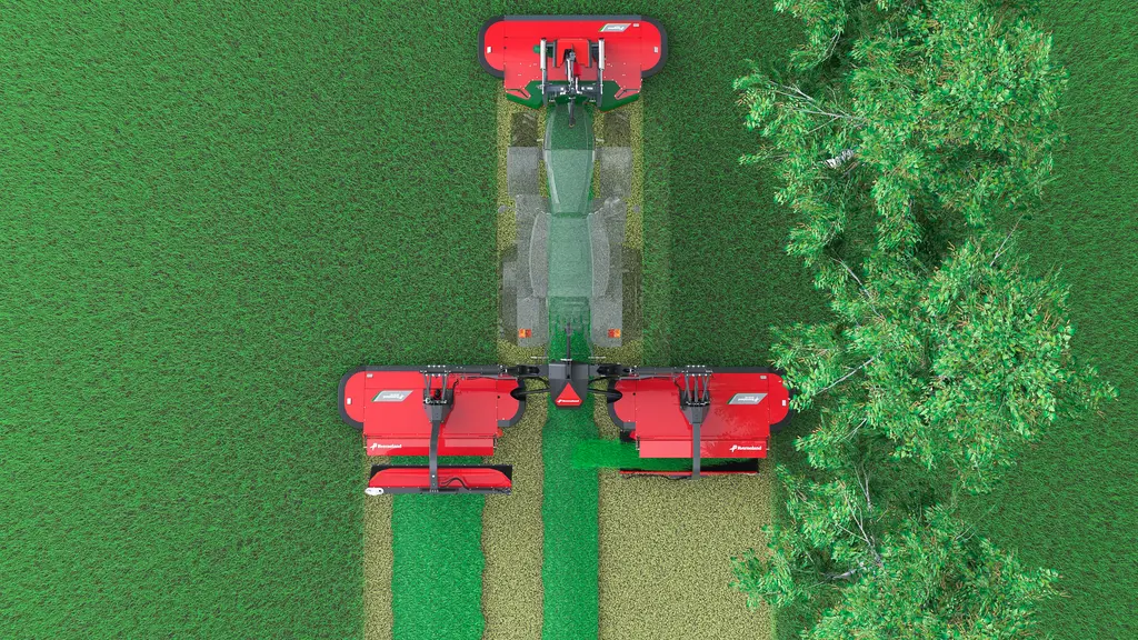 Fonctionnalité CurvePilot sur combiné de fauche Kverneland