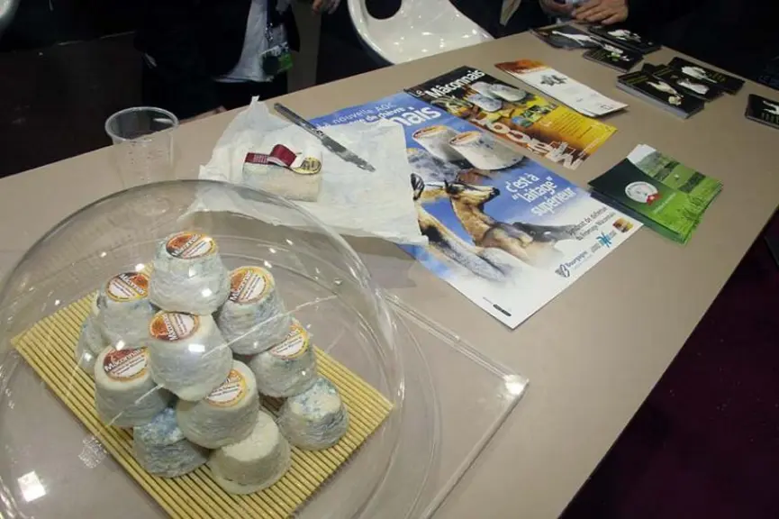 Sur le stand de Carrefour, une productrce de crottin de Chavignol est mise en avant