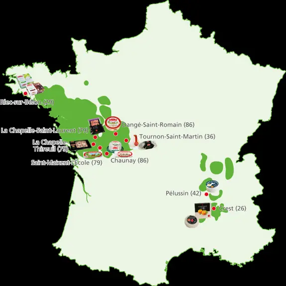 Neuf sites de production collecte et transforme le lait de chèvre d’Eurial. © Eurial