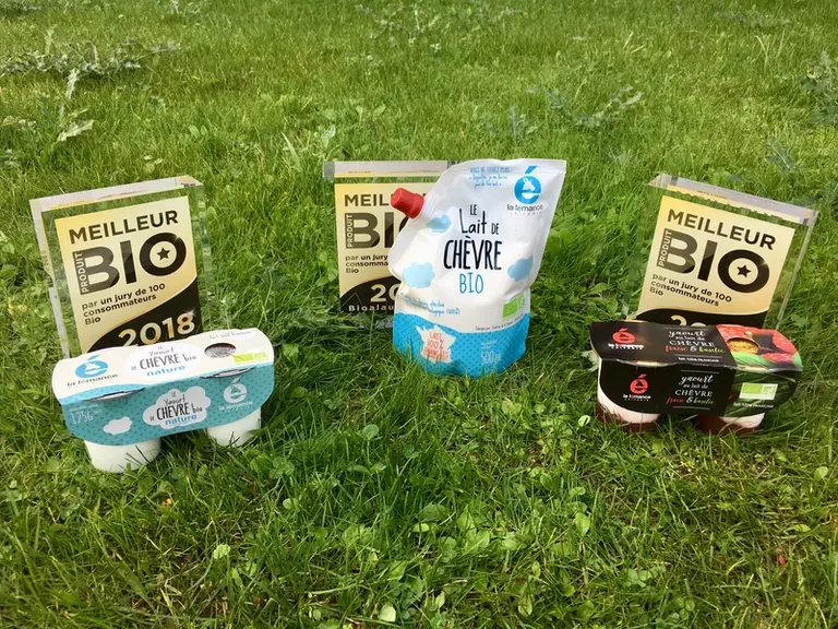 Trois produits de la Lémance ont été élus meilleur produit bio 2018 par un jury de consommateurs : le lait de chèvre bio en Doypack, le yaourt de chèv