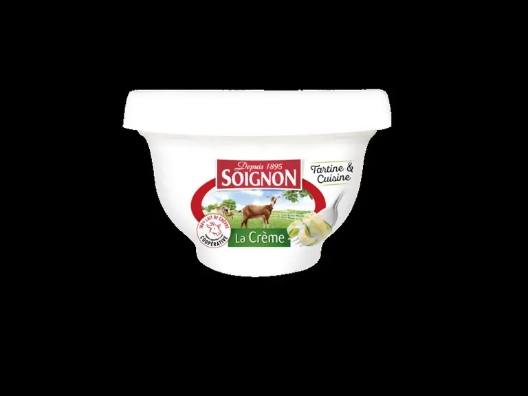(Mettre les trois nouveautés ensemble)Soignon sort au printemps 2018 des préparation fromagère pour l'apéritif, de la crème de chèvre et des yaourts a